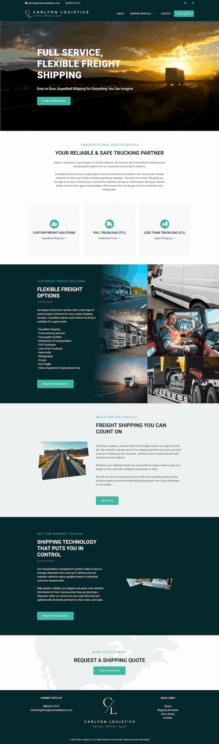 Carlton Logistics website homepage