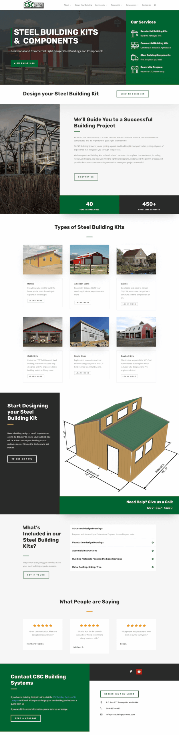 CSC Building Systems website homepage